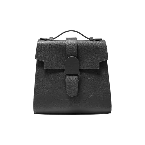 SENREVE Личий Кора Личий Натуральная Кожа Одно Плечо Портативный Рюкзак Большой Женский Черный