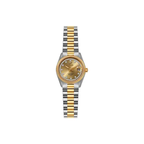 ENICAR Механический Movement Женские часы 26 мм Золотые