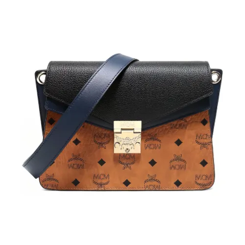 MCM Кожа Коровья кожа Сумка через плечо Сумка через плечо Мужская Морской синий Коричневый коньячный