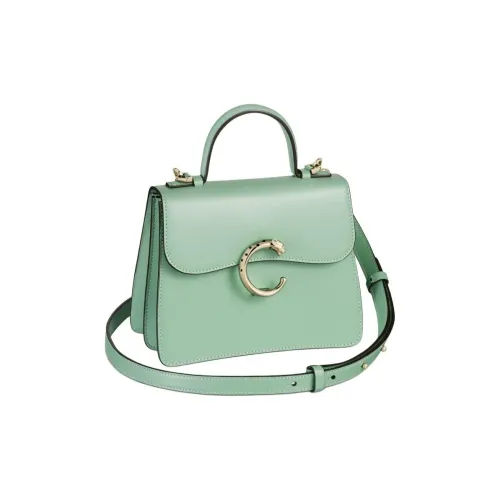 Cartier Panthère De Cartier Телячья кожа Сумка через плечо Сумка Мини Женская Серо-зеленая