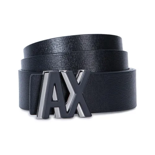 ARMANI EXCHANGEAE Регулируемый Украшение Кожаные ремни Мужской Темно-синий Ширина 3,5CM