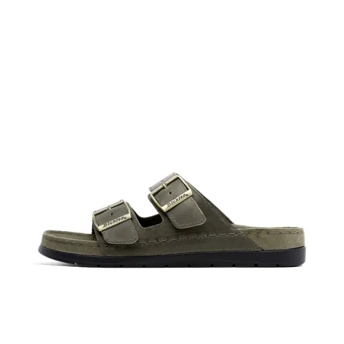 Dickies Birkenstock Тапочки Мужской Зеленый Кофейный Бобовый