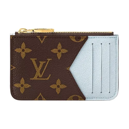 LOUIS VUITTON Монограмма Холст Монета Кошелек Держатель для карт Женский Светло-Синий