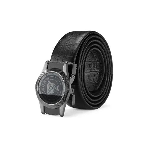 JAGUAR Воловья кожа First Воловья кожа Кожаные ремни Мужской Черный Ширина 3,5 см