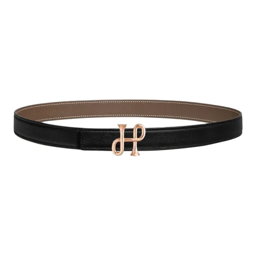 HERMES Телячья кожа Кожаные ремни Женские Черный 2,4CM