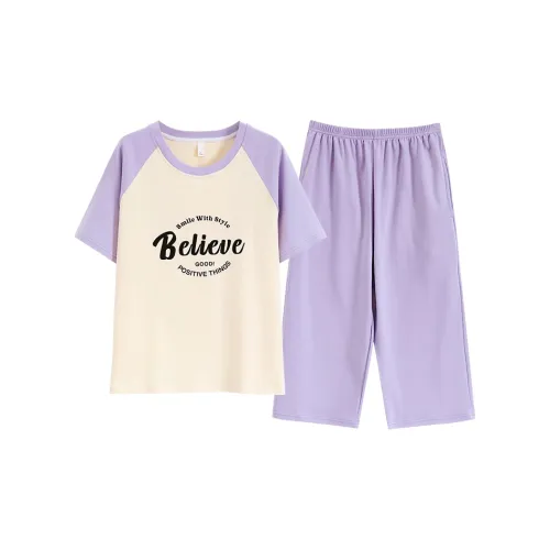 Pretty Lady Пижамный комплект Женские Абрикосовый Фиолетовый Буква