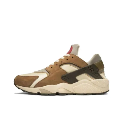 Nike Air Huarache Амортизация Износостойкий Низкий Топ Беговые кроссовки Унисекс Коричневый Серый