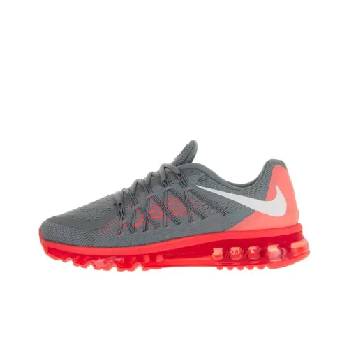 Nike Air Max 2015 Амортизация Износостойкий Низкий Топ Повседневная Обувь Унисекс Красный Серый