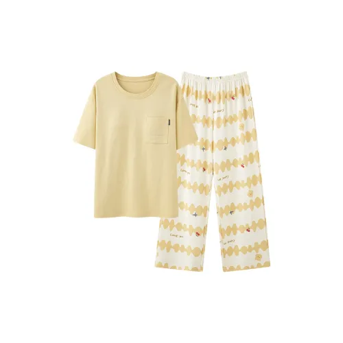 Kerener Pajama Комплект Женский Желтый