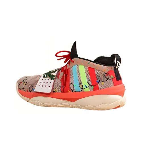 Adidas Dame 8 Extply 'Рождество' Slip-resistant Abrasion-resistant MID Топ Баскетбольные кроссовки Мужской Красный