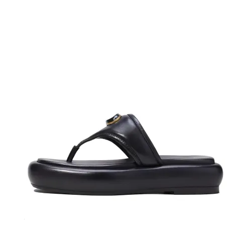 COACH Резиновая подошва Шлепанцы Женские Черный