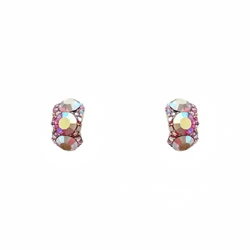 KING OF BLING Серьги из сплава с цирконием женские розовые