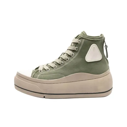 R13 High Top Canvas Shoes Green Women's