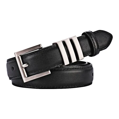 MUSTKOO Улучшенный Sensual Универсальный Повседневный Коровья кожа Снижение Серебряный Пряжка Шпилька Кожаные ремни Унисекс
