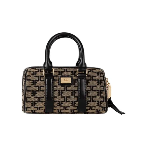 Elisabetta Franchi Хлопок с Полиамид Сумка Сумка через плечо Сумка через плечо Дорожная сумка Мини Женская Лизер Черный