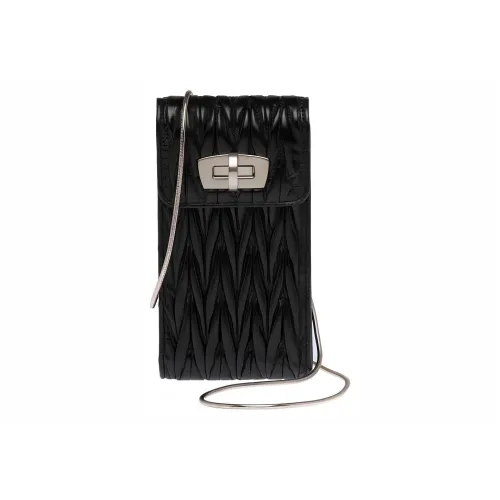 MIU MIU Чехол для мобильного телефона из кожи чехол через плечо женский черный