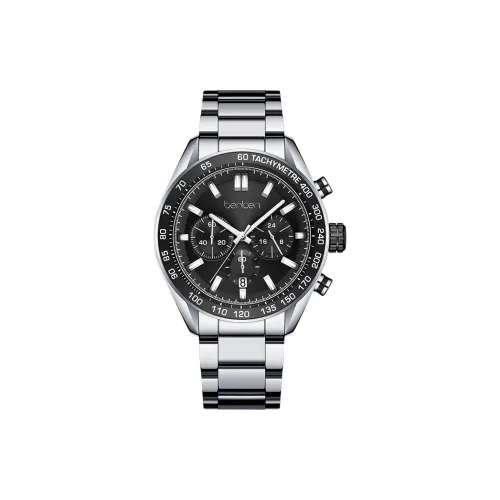 BENKEN Кварцевый механизм стальной ремешок мужские часы черный циферблат