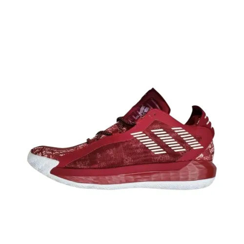 Adidas D Lillard 6 Heckler's Pack Collegiate Burgundy Амортизация Устойчивый к истиранию Дышащий Низкий Топ