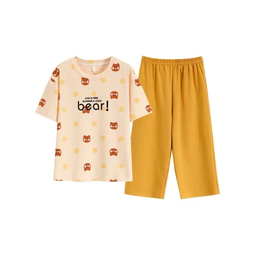 Pretty Lady Пижамный комплект женский абрикосово-желтый