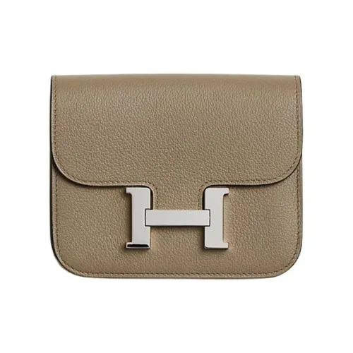 HERMES Constance Slim Evercolor Телячья кожа Бананка Клатч Кошелек Женские Marfa Бежевый
