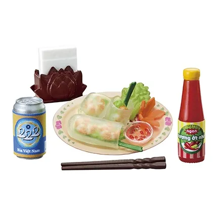 RE MENT Original Collection Азиатская кухня Юго-Восточная Азия Мода Милый Естественный Капсульный Брелок Цельная коробка 8 шт