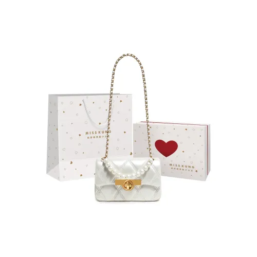 Miss Kung Овчина Одно Плечо Сумка Стандартная Women's White