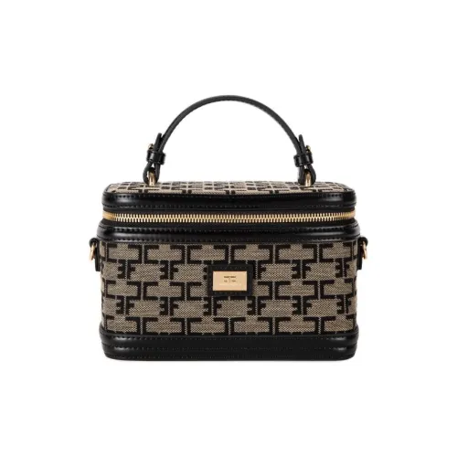 Elisabetta Franchi Хлопок Путешествие Cosmetic Сумка Женские Лизер Черный