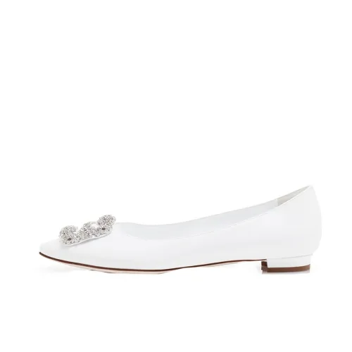 MANOLO BLAHNIK Повседневные туфли с плоской подошвой белые женские