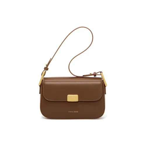 CinvaiKrose Сумка через плечо из коровьей кожи с синтетической кожей маленькая женская коричневый экрю черный