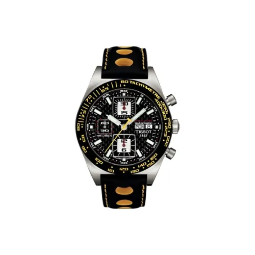 TISSOT Автоматический Механический Часы Мужские 41 мм Черный Циферблат Корпус из Нержавеющей Стали Ремешок из Коровьей Кожи