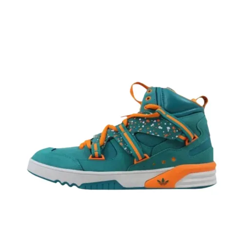 Adidas Originals Hardcourt Амортизация Износостойкий MID Топ Скейтборд Кроссовки Мужские Синие Оранжевые