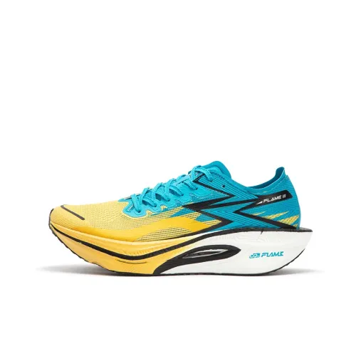 361° Fly Burn 3 Амортизирующие подошва Устойчивая к истиранию Низкий топ Карбоновая плита Беговые кроссовки Унисекс Желтый Синий