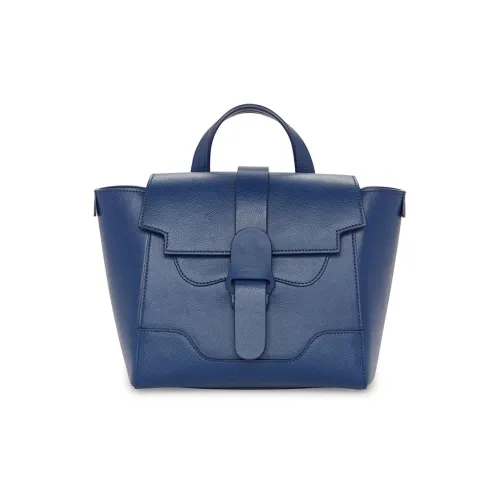 SENREVE Личий Зернистая Кожа Лицевая Корова Кожа Сумка через плечо Ручная Рюкзак Маленький Унисекс Морской Синий