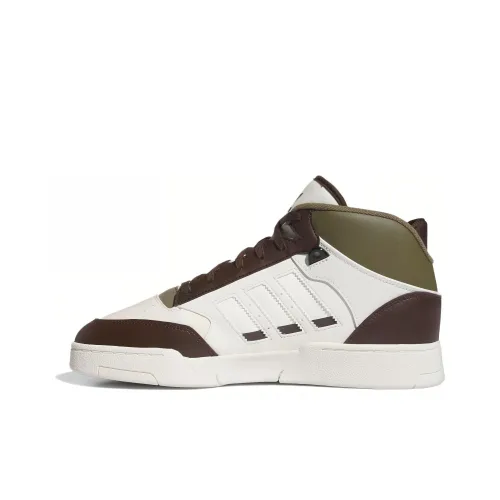 Adidas Originals Drop Step Slip Resistant Abrasion Resistant Дышащий MID Скейтбординг Кроссовки Унисекс Белый-коричневый