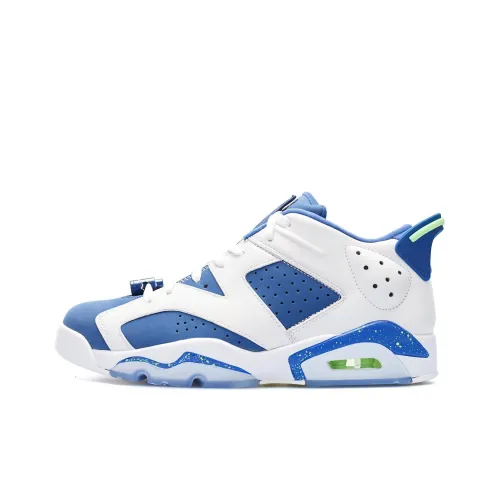 Jordan Air Jordan 6 Low Призрачно-зеленый противоскользящий легкий низкий топ винтажные баскетбольные кроссовки женские белый синий