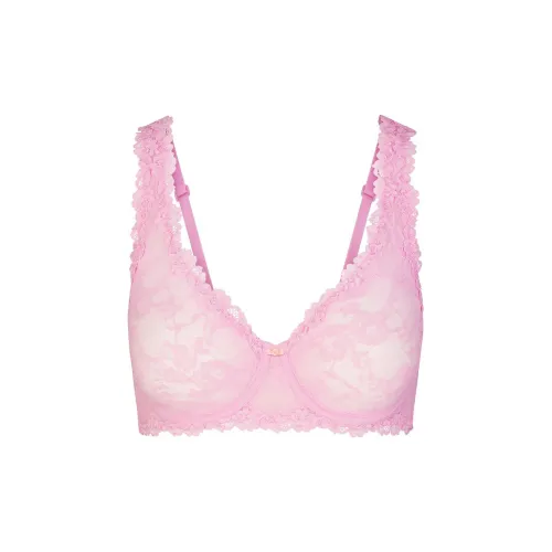 SKIMS Эластичный Кружево Без подкладки Полный Ковер Бюстгальтер Женский 1 Пачка Хлопок Конфетный Хлопок Конфетный