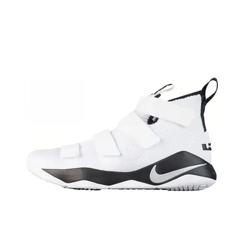 Nike Zoom Soldier 11 LeBron TB Promo 'Белый Черный' James 11 Амортизация Противоскользящий Высокий Топ