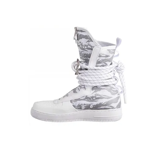 Nike Air FORCE 1 Зимний CAMO Slip-on Устойчивый к истиранию Высокий Топ Скейтбординг Кроссовки Унисекс Белый