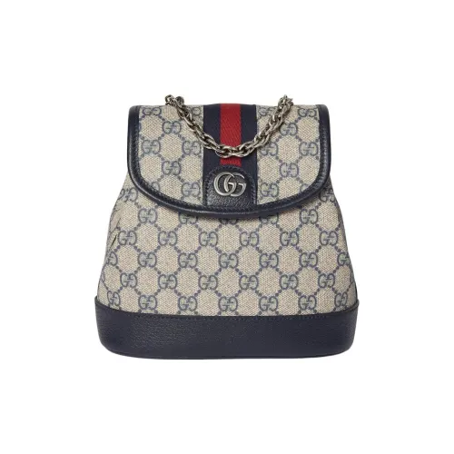 GUCCI Ophidia GG Supreme Холст Рюкзак Мини Женский Бежевый и Синий