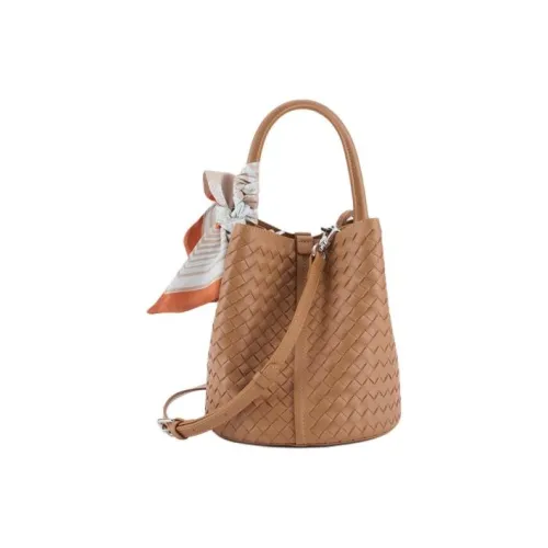 DEERE JACK Корова Кожа Ведро-Формовая Сумка Сумка через плечо Сумка среднего размера Женская Золотисто-коричневая