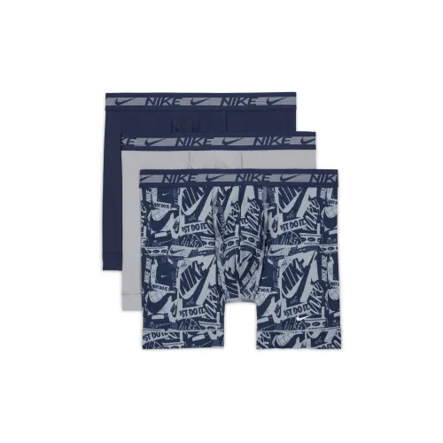 Nike Боксеры Мужские 3 упаковки Волчий Серый Темно-Синий Темно-Синий
