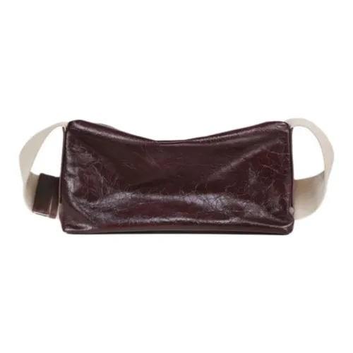 DEERE JACK Сумка через плечо из крупнозернистой текстуры коровьей кожи среднего размера женская шоколадного цвета