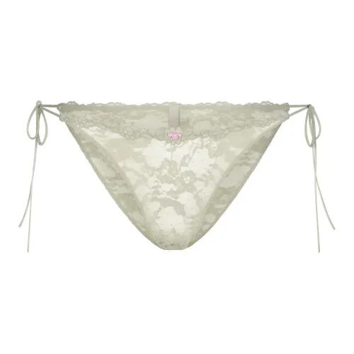 SKIMS Эластичный Кружево Галстук Боковая сторона Бикини Нижнее белье Женские 1 Pack Тальк Тальк