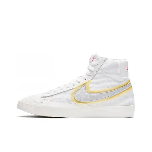 Nike Blazer 77 Vintage Покрытие Противоскользящие MID Топ Скейтборд Кроссовки Унисекс Желтый Смешанный