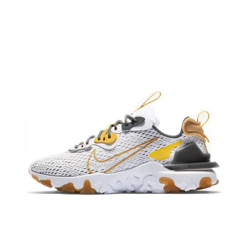 Nike React Vision Non Slip Легкий Низкий Топ Беговые кроссовки Унисекс Белый Желтый