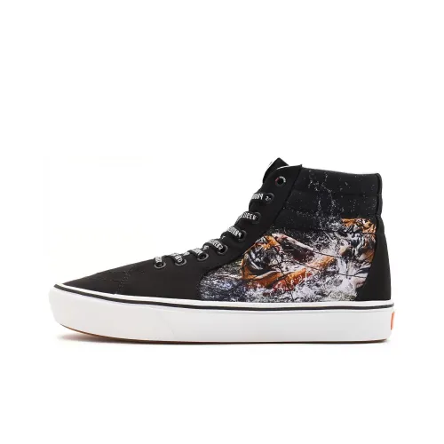 Project x Vans SK8 Аbrasion Resistant Дышащие Высокие Кроссовки для Скейтбординга Унисекс Черные