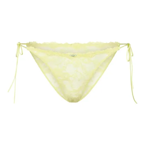 SKIMS Эластичный Кружево Галстук Боковая сторона Бикини Нижнее белье Женские 1 Пачка Lemonade