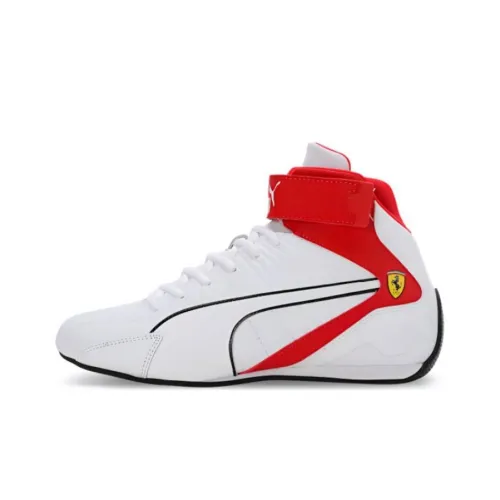 PUMA Scuderia Ferrari Slip-resistant Abrasion-resistant Shock Absorbers High Top Running Shoes Unisex Red White PUMA Scuderia Ferrari Противоскользящие устойчивые к истиранию амортизирующие высокие топы беговые кроссовки унисекс красный белый