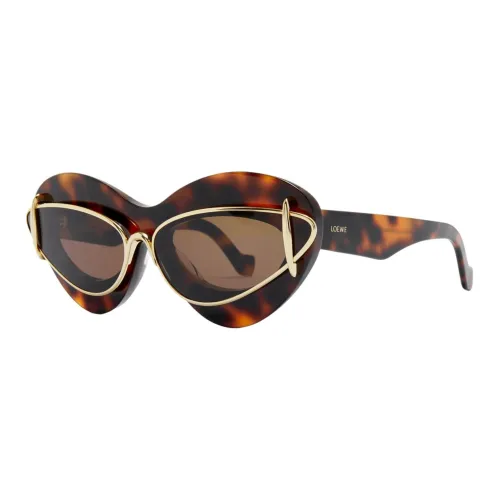 LOEWE Металлический ацетат Кошачий глаз Солнцезащитные очки Женские Черепаховый