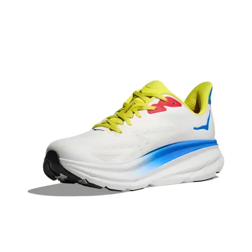 HOKA ONE ONE Clifton 9 Беговые кроссовки Низкий верх Белый/Синий/Черный/Желтый/Красный Мужской